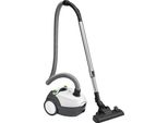 Aspirapolvere Clatronic Con Sacco, Potente Contro Polvere, Peli Di Animali Domestici, Briciole Ecc., Per Tappeti E Pavimenti Duri, Sistema Di Microfiltro A 5 Pieghe, Tubo Telescopico In Acciaio Inox, Bianco, Bs 1300
