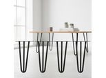Mucola Gambe Del Tavolo Set Di 4 Gambe A Forcina Telaio Del Tavolo Pattini Del Tavolo Da Pranzo Gamba Del Tavolo - Nero 3 Puntoni 25CM