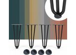 Mucola Gambe Del Tavolo Set Di 4 Gambe A Forcina Telaio Del Tavolo Pattini Del Tavolo Da Pranzo Gamba Del Tavolo - Nero 3 Puntoni 72CM