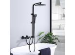Sistema Doccia Separabile Nero Con Cascata Miscelatore Per Vasca Miscelatore Per Doccia Doccia A Pioggia Incl. Doccetta Soffione Asta Doccia Set Doccia Doccia Per Vasca Da Bagno/Vasca Da Bagno, Nero