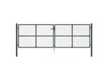 Cancello Da Giardino In Rete Acciaio Zincato 400 X 175 Cm Grigio