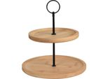 Alzata Da Portata A 2 Livelli Excellent Houseware, Bambù, 21,5/16,5X23,5 Cm, Marrone