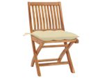 Vidaxl Sedie Da Giardino 2 Pezzi Con Cuscini Bianco Crema In Legno Massiccio Teak