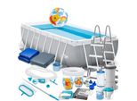 Telaio Per Piscina Da Giardino 488 X 244 X 107 Cm 21In1 Set Intex 26792