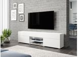 Tavolino Per Tv Con Illuminazione A Led Chikako - Bianco Lucido / Bianco