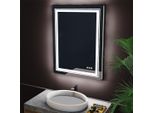 Wisfor Specchio Da Bagno A Led Con Illuminazione, Specchio Da Bagno Con Illuminazione, Specchio Da Parete Dimmerabile Senza Nebbia, Con Interruttore A Sfioramento, 50X70Cm