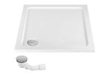 Piatto Doccia Acrilico Rea Savoy White 80X80 + Sifone
