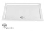 Piatto Doccia Acrilico Rea Savoy White 80X100 + Sifone