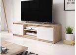 Tavolino Per Tv Con Illuminazione A Led Kikuko - Rovere Sonoma / Bianco
