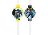 Procos 93356 - Cannucce Di Carta Batman, Lunghezza 22 Cm, Mix