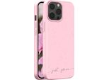 Just Green, Custodia Natura Per Iphone 13 Pro Con Ricarica Wireless Qi, Rosa