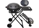 Grill Elettrico First Austria FA-5350-1, 2400 W, Termostato, Termometro, Superficie Antiaderente, Alimentatore Impermeabile, Rotelle, Nero