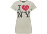 Junk Food - Maglietta "I Love New York"" Da Donna NS5688 (S) (Avorio)"