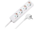 Cavo Di Prolunga Bianco Rebel 4 Prese Tipo Tedesco, Lunghezza 1,5 M (3X1,0) Senza Interruttore