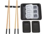 Excellent Houseware Set Da Sushi Da 8 Pezzi, Vetroceramica, Nero