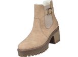 Rieker Donna Chelsea Boot Suola Platform Inserto Elastico Stivaletto Y8554, Misura:39 Eu, Colore:Beige