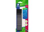 Staedtler® 334 R-9BK4 Penna A Punta Fine Triplus® - 0,3 Mm, Nero, 4 Pezzi