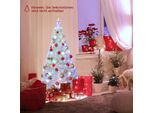 Costway Albero Di Natale Artificiale Con Luci, Albero Di Natale Con Luci Led Colorate E Fibra Di Vetro E Cima A Stella, Albero Di Natale Per Casa Ufficio Negozi Hotel, Bianco (120 Cm)
