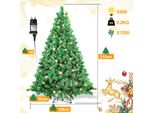 Tolletour Albero Di Natale Artificiale Con Illuminazione Albero Di Natale A Led Per Decorazioni Natalizie, In Pe E Pvc, 210 Cm Incl. 1200 Aghi In Pvc, 400 Luci Led Bianco Caldo