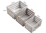 Rebecca Mobili Set Con 3 Contenitori In Legno Di Paulownia, Bianco