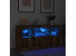 Credenza Con Luci Led Rovere Fumé 142,5X37X67 Cm