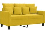 Vidaxl Divano A 2 Posti Giallo 120 Cm In Velluto
