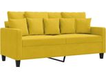 Vidaxl Divano A 2 Posti Giallo 140 Cm In Velluto