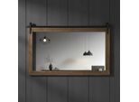 Specchio Da Parete Con Cornice In Legno, Rotabile, Marrone, 86 X 71 Cm, Stile Rustico Country