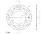 Pignone Supersprox Stealth 520 - 48T (Nero) RST-210:48-BLK|ID 125,0 Lk 153,0 6 Fori