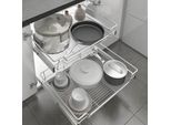 Yuenfong 2 Pezzi Cassetto Telescopico Estraibile Mobile Estraibile Scaffale Cassetto Cucina 20Kg Caricabile Cesto Cucina Estraibile (Per Armadi 60Cm)