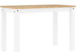 Tavolo Da Pranzo Panama Bianco 117X60X75 Cm In Legno Di Pino Massiccio