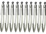 Set Di 10 Pinze Da Barbecue In Acciaio Inox Lunghezza-34 Cm Pinze Da Cucina Universali Con Occhiello Per Appendere - Pinze Multiuso Xxl Bbq - Pinze Per Carne Resistenti Al Calore Pinze Per Salsicce Pinze Da Portata Antiscivolo Pinze Da Gourmet