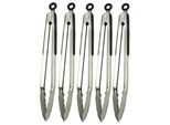 Confezione Da 5 Pinze Da Barbecue In Acciaio Inox Lunghezza-34Cm Pinze Da Cucina Universali Con Occhiello Per Appendere - Pinze Multiuso Xxl Bbq - Pinze Per Carne Resistenti Al Calore Pinze Per Salsicce Pinze Da Portata Antiscivolo Pinze Da Gourmet