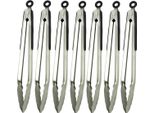 Set Di 7 Pinze Da Barbecue In Acciaio Inox Lunghezza-34 Cm Pinze Da Cucina Universali Con Occhiello Per Appendere - Pinze Multiuso Xxl Bbq - Pinze Per Carne Resistenti Al Calore Pinze Per Salsicce Pinze Da Portata Antiscivolo Pinze Da Gourmet