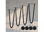 Gambe Per Tavolo 4X Hairpin 36 Cm Gambe A Forcella Nero Struttura Piedini Per Mobili Slitte Per Tavolo