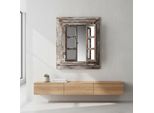 Specchio Da Parete Con Vetri Marrone Cornice Per Finestra Persiana Portafoto Decorazione In Legno