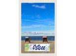 Vianmo Insegna In Legno 30X20 Cm Ostsee Strandkorb Meer Strand