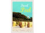 Vianmo Insegna In Legno 30X20 Cm Insel Poel Strand Strandkorb Meer