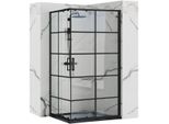 Cabine Doccia Rea Concept Black 80X100 + Piatto Doccia Savoy BiałY
