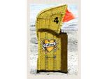 Vianmo Insegna In Legno 30X20 Cm Ostsee Strandkorb Gelb Meer Strand