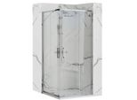 Cabina Doccia Rea Punto Chrome 80X80 + Piatto Doccia Savoy Black
