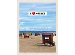 Vianmo Insegna In Legno 40X30 Cm Ostsee Strand Meer Strandkorb Sand