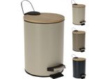 Cestino Per Rifiuti Bathroom Solutions, Polipropilene/Bambù, 17X24 Cm, 3 L, Blu