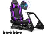 Gtplayer Cockpit Simulatore, Cockpit Da Corsa Sim, Supporto Volante Simulatore Di Corse Sedia Da Gioco Supporto Volante Da Corsa Con Altoparlante Bluetooth E Vassoio Pedaliera