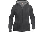 Clique - Felpa Con Cappuccio Con Zip Integrale Da Donna UB194 (L) (Antracite Screziato)