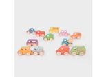 Set Di Veicoli In Legno Tickit - Giocattolo Educativo Colorato 12 Pezzi