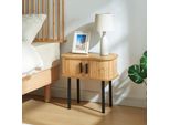 Tavolino 'Tvedestrand' Con 2 Ante Scorrevoli Gambe In Metallo 48 X 30 X 45 Cm Colori Legno/Nero