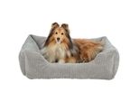 Trixie Vital Bed Jonna Letto Ortopedico Rettangolare, Peluche A Coste, Grigio