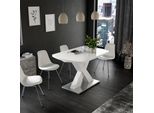 Vicco Tavolo Da Pranzo Chinto, 120 X 80 Cm Estensibile, Bianco