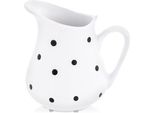 Orion | Lattiera - Lattiera In Vetroceramica - 480 Ml - Bianco - Lattiera - Caraffa Per Acqua - Lavabile In Lavastoviglie - Motivo A Punti